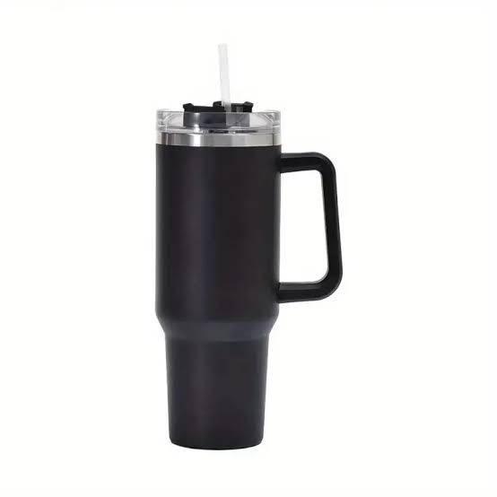 Premium 40oz Stainless Steel Insulated Tumbler Cup with Handle & Spill-Resistant Lid | Hot & Cold Travel Mug (Random Color)