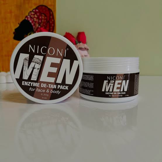 Niconi Men Enzyme De-Tan Pack for Face & Body 300g | Deep Cleansing Tan Removal & Brightening Skincare Mask